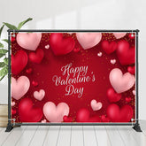 Lofaris 3D Hearts Gold Dots Happy Valentines Day Backdrop